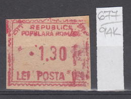 94K677 /  Machine Stamps (ATM) - 1.30 Lei - Republica Populara Romana , Romania Rumanien Roumanie Roemenie - Machines à Affranchir (EMA)