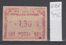 94K681 /  Machine Stamps (ATM) - 1.30 Lei - Republica Populara Romana , Romania Rumanien Roumanie Roemenie - Macchine Per Obliterare (EMA)