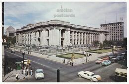 USA Indianapolis IN Federal Building And Post Office - Old Cars - C1950s Vintage Postcard - Indianapolis