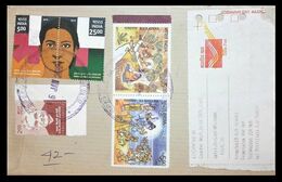 116. INDIA (05 DIFF) USED STAMPS ON SPEED POST  ENVELOPE . - Buste