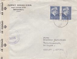 TURQUIE :  Lettre D'Istanbul Pour L'Allemagne Zone Britannique Cachet De Censure - Cartas & Documentos