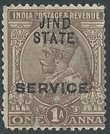 1924 INDIA INDIAN CONVENTION STATES JIND OFFICIAL STAMP O50 NO GUM - RD5 - Jhind