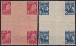 1939-235 CUBA REPUBLICA 1939 NO GUM Ed.334-35. 2-5c CALIXTO GARCIAIMPERFORATED CENTER OF SHEET. - Ungebraucht