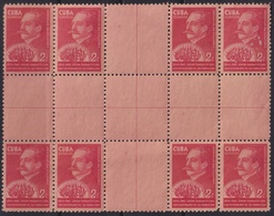 1940-313 CUBA REPUBLICA 1940 Ed.336. 2c GONZALO DE QUESADA CENTER OF SHEET. GOMA ORIGINAL. - Unused Stamps