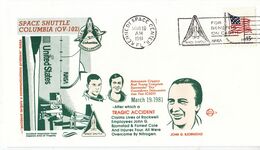 USA 1981 Space Shuttle Astronaunts Successful "Dry" Counterdown Demonstration Test Commemorative Cover - Amérique Du Nord