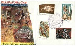 (N 32)  Australia  1971 - Aboriginal Art FDC Cover - Otros & Sin Clasificación