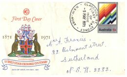 (N 32)  Australia  1971 - WCS Cover - Sydney Stock Exchange - Autres & Non Classés