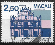 Macau Macao – 1983 Public Buildings 2,50 Pacatas Used Stamp - Usados