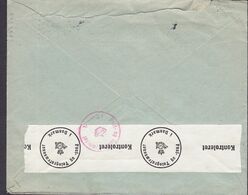 Denmark DAFAMETA, KØBENHAVN 1941 Cover Brief P & T KONTROLERET Censor Zensur Label Karavelle Stamp - Plaatfouten En Curiosa