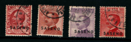 20642) ITALIA-SASENO-Serie Ordinaria - Aprile 1923- 4 VALORI USATI - Saseno