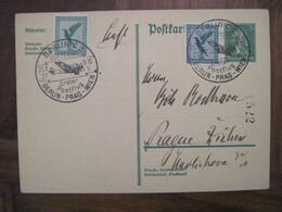 1927 Berlin Prag Wien Mit Luftpost Flugpost Air Mail Cover Deutsches Reich Allemagne Postkarte Erster Postflug - Cartas & Documentos