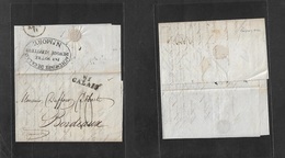 Great Britain. 1826 (1 Jan) London - France, Bordeaux. EL With Text, Reverse Calais French Forwarding Oval Cachet "F. Mo - Ohne Zuordnung