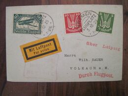 1925 Bremen Flugplatz Volkach Mit Luftpost Durch Flugpost Air Mail Cover Deutsches Reich Allemagne Cover Postflug - Brieven En Documenten