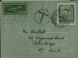 ! 1955 Air Letter Lahore University Pakistan Nach USA, Airmail Cover, Taxe - Pakistan
