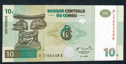 CONGO D.R. P87B 10 FRANCS 1997 Printer HdM      UNC. - République Démocratique Du Congo & Zaïre