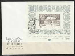 P 446) Polen 1993 Mi# 3449 Bl.122 A FDC: Polska'93, Staatsgründer Lech, Legende Vom Weißen Adler - Lettres & Documents