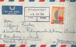 ! Luftpostbrief 1963 Aus Persien, Iran, Briefmarke Rotes Kreuz, Croix Rouge, Red Cross - Irán