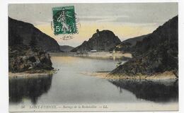 SAINT ETIENNE EN 1912 - N° 56 - BARRAGE DE ROCHETAILLEE - BEAU CACHET - CPA COULEUR VOYAGEE - Rochetaillee