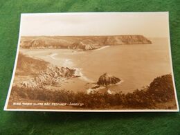 VINTAGE UK WALES: MONS Caerphilly Penmaen Three Cliffs Bay Sepia Judges - Monmouthshire