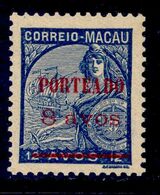 ! ! Macau - 1949 Postage Due 8 A - Af. P 48 - MVLH - Segnatasse