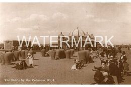 RHYL THE SANDS BY THE COLISEUM OLD  R/P POSTCARD WALES - Flintshire