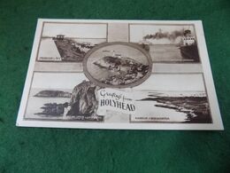 VINTAGE UK WALES: ANGLESEY Holyhead Greetings Multiview Sepia Photochrom - Anglesey
