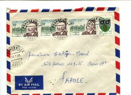 GABON Franceville 1973 - Affr. Multiple Sur Lettre Par Avion - Léproserie De Lambaréné - Gabon