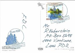Laos 2015 Vientiane Russia Diplomatic Relations Kremlin Church Intercession Holy Virgin Nerl FDC Viewcard - Emissions Communes