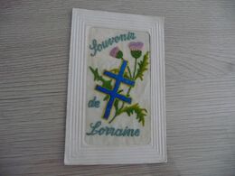 CPA Brodée Patriotique Souvenir De Lorraine 1918 Quelques Manques - Patrióticos