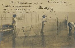 Real Photo Pescadores . Fishermen With Nets . - Cuba