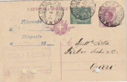 Bolotana. 1923. Annullo Guller BOLOTANA * SASSARI *, Su Cartolina Postale Con Testo. Timbro PUBBLICITARIO - Marcophilie