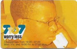 Namibia - Telecom Namibia - 7 To 7 - Worry Less, Solaic (Fluorescent Issue), 2003, 20+2$, Used - Namibia