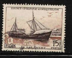 ST PIERRE & MIQUELON Scott # 350 Used - Fishing Trawler La Galantry - Oblitérés