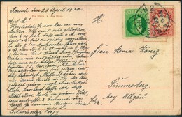 1920, Späte Verwendung 5 Pfg. Wappen Auf AK Ab "ROSENHEIM 23:. APR 20" - Cartas & Documentos