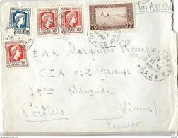 Algérie Lettre Départ     23 04  1945 Par Avion  Pour Poitiers - Lettres & Documents