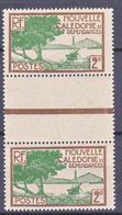 New Caledonia Nouvelle Caledonie 1928 Yvert#140 Mint Hinged Gutter Pair - Neufs