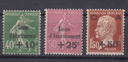 France 1929 Caisse D'Amortissement Yvert#253-255 Mint Hinged (avec Charniere) - Neufs