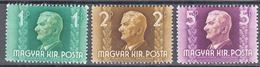 Hungary 1941 Mi#657-659 Mint Never Hinged - Unused Stamps