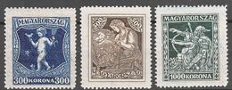 Hungary 1924 Mi#380-382 Mint Never Hinged - Ongebruikt