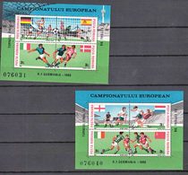 Romania 1988 Football Mi#Block 241,242 Mint Never Hinged - Unused Stamps