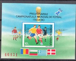 Romania 1990 Football Italia World Cup Mi#Block 260 Mint Never Hinged - Neufs