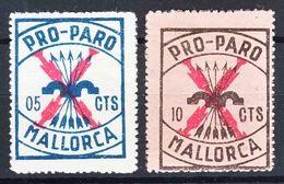 Spain, Two Vignettes Pro Paro Mallorca - Spanish Civil War Labels