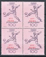 Italy Yugoslavia Trieste Zone B, Olympic Games 1952 Mi#75, Sassone#61 Mint Never Hinged Piece Of Four - Ongebruikt