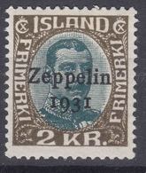 Iceland Island Ijsland 1931 Airmail Zeppelin Mi#149 Mint Hinged - Ungebraucht