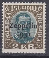 Iceland Island Ijsland 1931 Airmail Zeppelin Mi#149 Mint Hinged - Unused Stamps