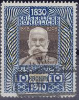 Austria 1910 Big Jubilee 1910, Key Stamp Mi#177 Used - Usati