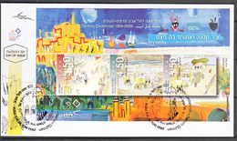 Israel 2008, 100 Years Of Tel-Aviv Mi#Block 80 FDC - Lettres & Documents