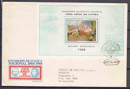 Cuba 1968 Mi#Block A 31 FDC, First Day Of Issue Postmark, Trav. To Yugoslavia, Che Label, Prohibited On West These Days - Storia Postale