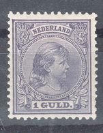 Netherlands 1891 1 Gulden Mi#44 Mint Hinged Extra Fine - Unused Stamps