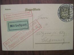 1925 Leipzig Mit Luftpost Flugpost Air Mail Cover Deutsches Reich Allemagne Postkarte Postflug Luft Post - Aéreo